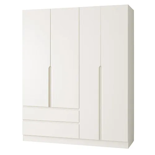 Шкаф распашный ШР5 2100х1200х450 мм корпус ДСП Серая Мышка фасад МДФ краска RAL7004 (сигнальный серый) фрезерованные ручки V и J