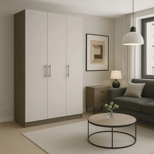 Шафа розпашна ШР6 2100х1400х450 мм корпус ДСП Дуб Вінтаж Оксид  фасад ДСП Кашемір