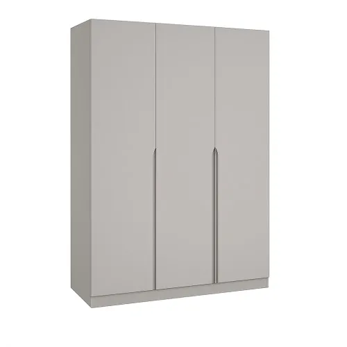 Шафа розпашна ШР6 2100х1400х450 мм корпус ДСП Сіра Мишка фасад МДФ фарба RAL7004 (Сигнальний сірий) фрезерована ручка V