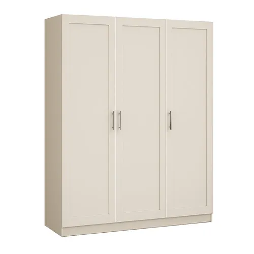 Шафа розпашна ШР6 2100х1400х450 мм корпус ДСП Кашемір фасад МДФ фарба NCS S 2002-Y50R (Шовковистий мат) фрезерування Люнет