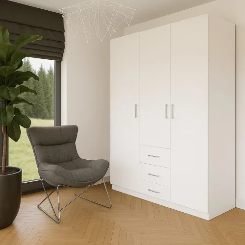 Шафа розпашна ШР7 2600х1400х600 мм ДСП Білий