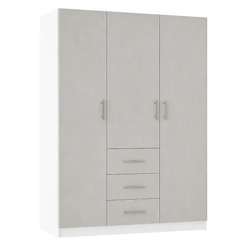 Шафа розпашна ШР7 2600х1400х600 мм корпус ДСП Білий фасад ДСП Ательє Світлий