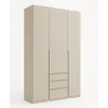 Шкаф распашный ШР7 2600х1400х600 мм корпус ДСП Кашемир фасад МДФ краска NCS S 2002-Y50R (Шелковистый мат) фрезерованные ручки V и J