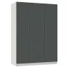 Шафа розпашна ШР7 2600х1400х600 мм корпус ДСП Сіра Мишка фасад ДСП Сірий Графіт