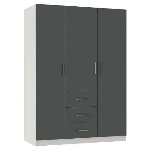 Шафа розпашна ШР7 2600х1400х600 мм корпус ДСП Сіра Мишка фасад ДСП Сірий Графіт