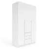 Шкаф распашный ШР7 2600х1400х600 мм корпус ДСП Белый фасад МДФ краска Белый (RAL9003) фрезерованные ручки V и J