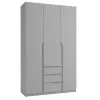 Шкаф распашный ШР7 2600х1400х450 мм корпус ДСП Серая Мышка фасад МДФ краска RAL7004 (Сигнальный серый) фрезерованные ручки V и J