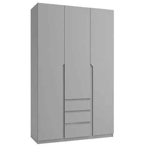 Шафа розпашна ШР7 2600х1400х600 мм корпус ДСП Сіра Мишка фасад МДФ фарба RAL7004 (Сигнальний сірий) фрезеровані ручки V і J