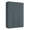 Шафа розпашна ШР7 2600х1400х600 мм корпус ДСП Сірий Графіт фасад МДФ фарба RAL7012 (Базальтовий сірий) фрезеровані ручки V і J