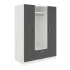 Шкаф распашный ШР8 2600х1600х600 мм корпус ДСП Белый фасад ДСП Серый Графит