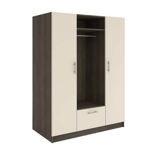 Шафа розпашна ШР8 2600х1600х600 мм корпус ДСП Дуб Вінтаж Оксид фасад ДСП Дуб Кафт Білий