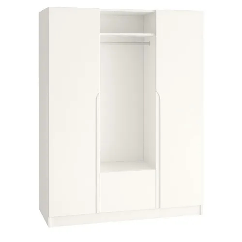 Шафа розпашна ШР8 2600х1600х600 мм корпус ДСП Білий фасад МДФ фарба Білий (RAL9003) фрезеровані ручки V і J