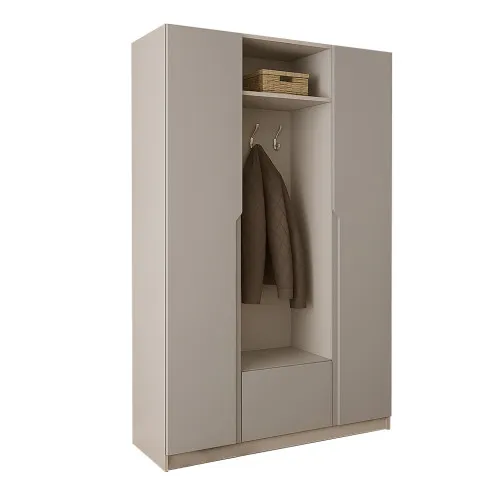 Шкаф распашный ШР8 2600х1600х600 мм корпус ДСП Серая Мышка фасад МДФ краска RAL7004 (сигнальный серый) фрезерованные ручки V и J