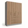Шафа розпашна ШР9 2600х1600х600 мм корпус ДСП Сірий Камінь фасад ДСП Дуб Вінтаж Оксид