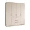 Шафа розпашна ШР9 2400х1600х450 мм корпус ДСП Кашемір фасад МДФ фарба NCS S 2002-Y50R (Шовковистий мат) фрезерування Люнет
