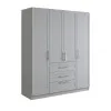 Шафа розпашна ШР9 2600х1600х600 мм корпус ДСП Сіра Мишка фасад МДФ фарба RAL7004 (Сигнальний сірий) фрезерування Люнет