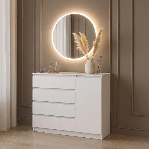 Комод К2 4Я1Д 900х1200х450 мм ДСП Белый