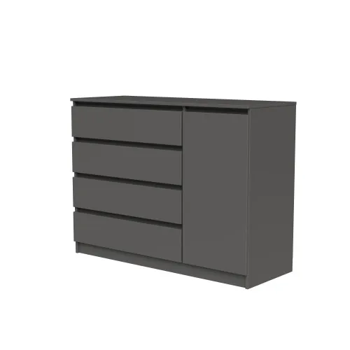 Комод К2 4Я1Д 900х1200х450 мм ДСП Серый Графит