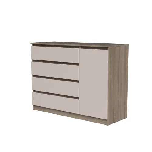 Комод К2 4Я1Д 900х1200х450 мм корпус ДСП Дуб Винтаж Оксид фасад ДСП Кашемир