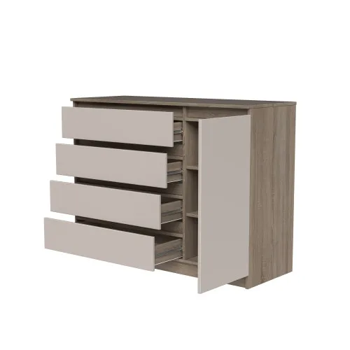 Комод К2 4Я1Д 900х1200х450 мм корпус ДСП Дуб Винтаж Оксид фасад ДСП Кашемир