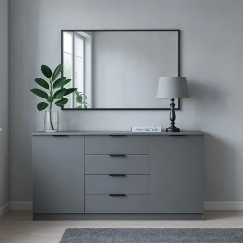 Комод К3 4Я2Д 860х1600х450 мм ДСП Серая Мышка