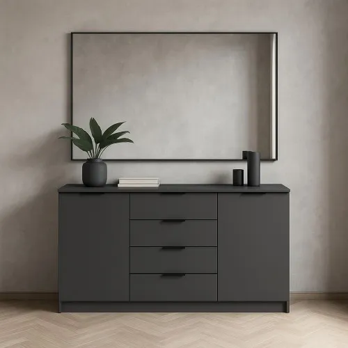 Комод К3 4Я2Д 860х1600х450 мм ДСП Серый Графит