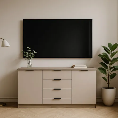 Комод К3 4Я2Д 860х1600х450 мм корпус ДСП Дуб Винтаж Оксид фасад ДСП Кашемир