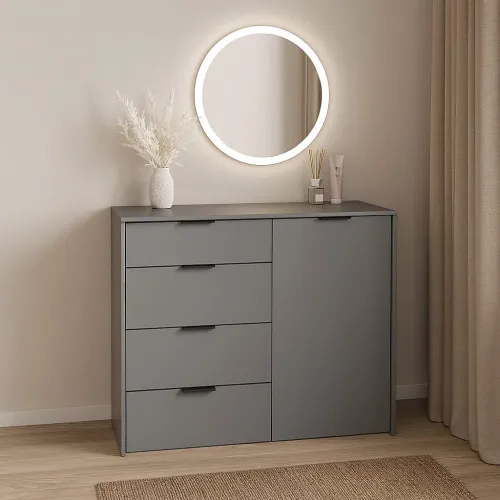 Комод К5 4Я 880х1200х450 мм ДСП Серая Мышка