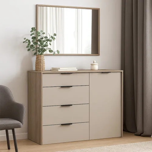 Комод К5 4Я 880х1200х450 мм корпус ДСП Дуб Винтаж Оксид фасад ДСП Кашемир