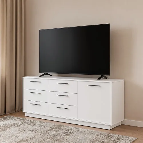 Комод К6 6Я1Д 700х1800х400 мм ДСП Белый