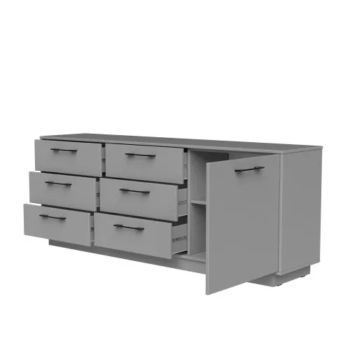 Комод К6 6Я1Д 700х1800х400 мм ДСП Серая Мышка