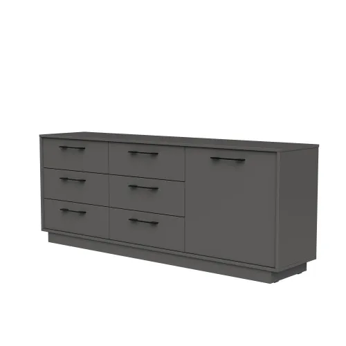 Комод К6 6Я1Д 700х1800х400 мм ДСП Серый Графит