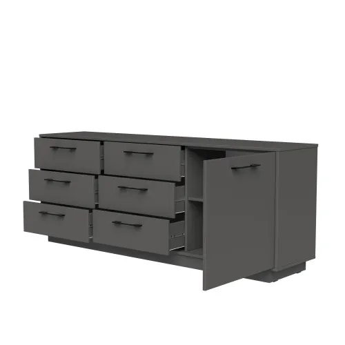 Комод К6 6Я1Д 700х1800х400 мм ДСП Серый Графит