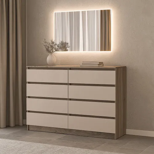 Комод К9 8Я 980х1600х430 мм корпус ДСП Дуб Винтаж Оксид фасад ДСП Кашемир