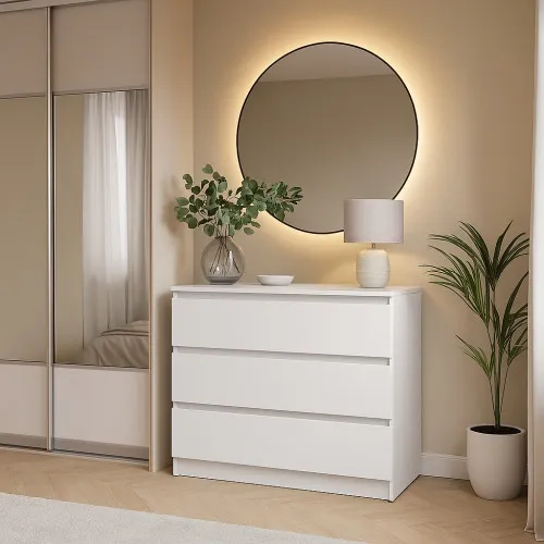 Комод К1 3Я 755х800х400 мм корпус ДСП Белый фасад МДФ краска RAL9003 (Белый)