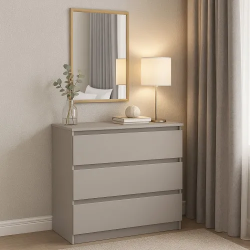 Комод К1 3Я 755х800х400 мм корпус ДСП Кашемир фасад МДФ краска NCS S 2002-Y50R (Шелк мат)