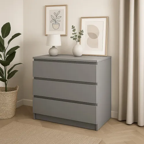 Комод К1 3Я 755х800х400 мм корпус ДСП Серая Мышка фасад МДФ краска RAL7004 (Серый)