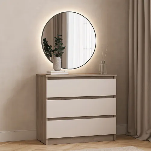 Комод К1 3Я 755х800х400 мм корпус ДСП Дуб Винтаж Оксид фасад МДФ краска NCS S 2002-Y50R (Шелк мат)