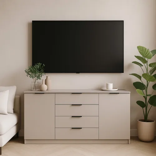 Комод К3 4Я2Д 860х1600х450 мм корпус ДСП Кашемир фасад МДФ краска NCS S 2002-Y50R (Шелк мат)