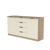 Комод К3 4Я2Д 860х1600х450 мм корпус ДСП Дуб Сонома фасад МДФ краска RAL9001 (Свет-беж)