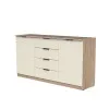 Комод К3 4Я2Д 860х1600х450 мм корпус ДСП Дуб Сонома фасад МДФ фарба RAL9001 (Світло-беж)