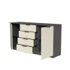 Комод К3 4Я2Д 860х1600х450 мм корпус ДСП Серый Графит фасад МДФ краска RAL9001 (Свет-беж)