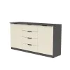 Комод К3 4Я2Д 860х1600х450 мм корпус ДСП Серый Графит фасад МДФ краска RAL9001 (Свет-беж)