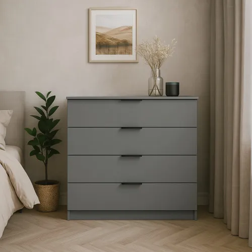 Комод К4 4Я 945х1000х450 мм корпус ДСП Серая Мышка фасад МДФ краска RAL7004 (Серый)