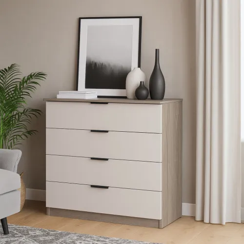 Комод К4 4Я 945х1000х450 мм корпус ДСП Дуб Винтаж Оксид фасад МДФ краска NCS S 2002-Y50R (Шелк мат)