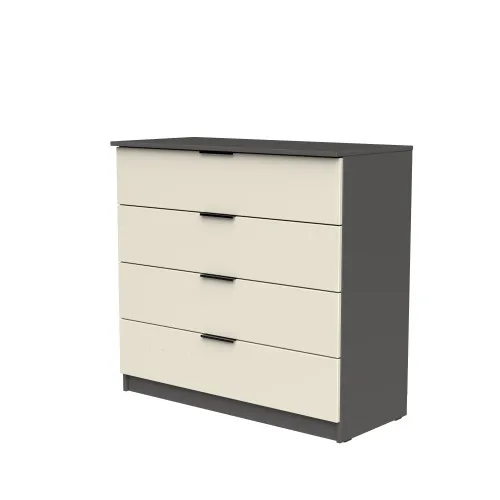 Комод К4 4Я 945х1000х450 мм корпус ДСП Серый Графит фасад МДФ краска RAL9001 (Свет-беж)