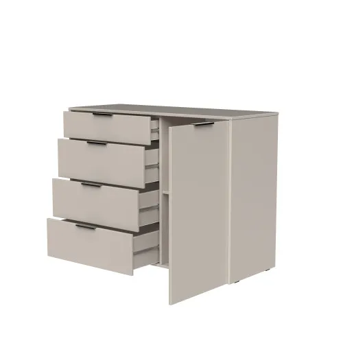 Комод К5 4Я1Д 880х1200х450 мм корпус ДСП Кашемир фасад МДФ краска NCS S 2002-Y50R (Шелк мат)