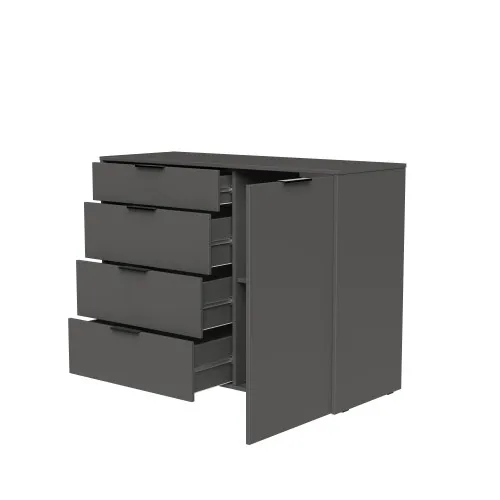 Комод К5 4Я1Д 880х1200х450 мм корпус ДСП Серый Графит фасад МДФ краска RAL7012 (Серый)