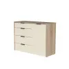 Комод К5 4Я1Д 880х1200х450 мм корпус ДСП Дуб Сонома фасад МДФ краска RAL9001 (Свет-беж)