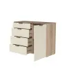 Комод К5 4Я1Д 880х1200х450 мм корпус ДСП Дуб Сонома фасад МДФ краска RAL9001 (Свет-беж)